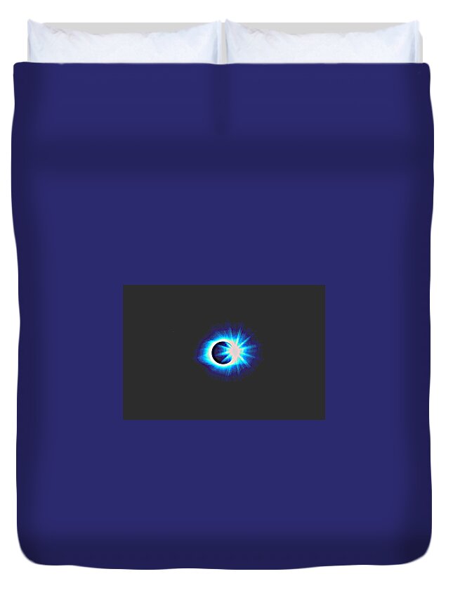 Sun Duvet Cover featuring the painting Solar Eclipse, 36 by Celestial Images