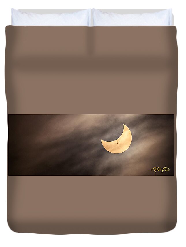 Astronomical Duvet Cover featuring the photograph Solar Eclipse by Rikk Flohr