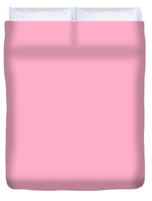 Solid Duvet Cover featuring the digital art Solid Plain Pink by Delynn Addams