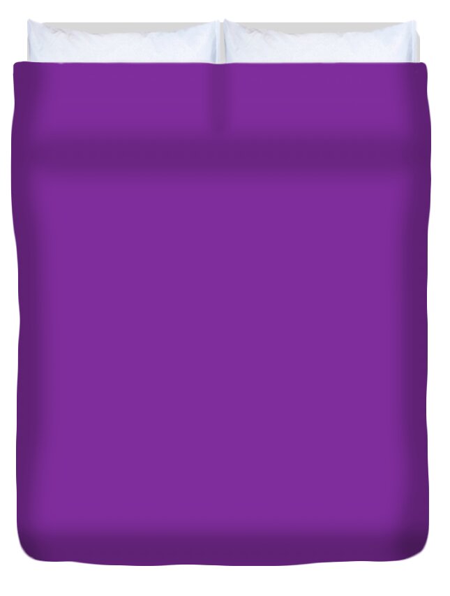 Solid Colors Duvet Cover featuring the digital art Solid Purple Color by Garaga Designs