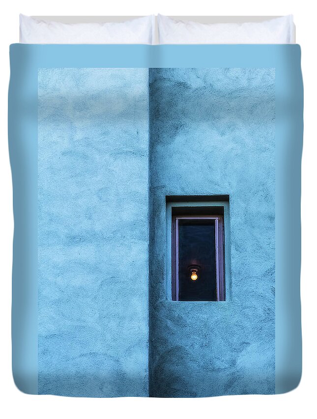 Blue Duvet Cover featuring the photograph Solitary by Laura Roberts