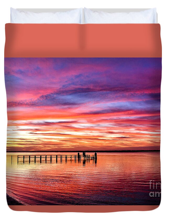 Topsail Duvet Cover featuring the photograph Solitude by DJA Images