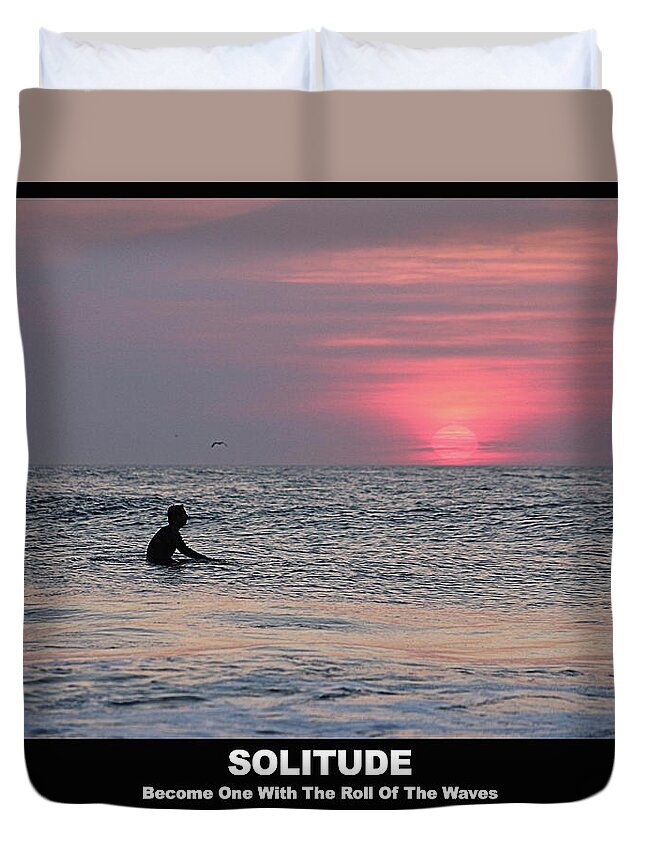 Sun Duvet Cover featuring the photograph Solitude by Robert Banach