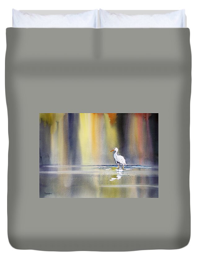 Watercolor Duvet Cover featuring the painting Solitude by Ryan Radke