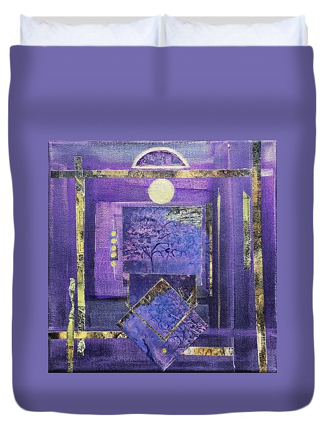Purple Duvet Cover featuring the mixed media Solstice Dreams by Sandra Lee Scott