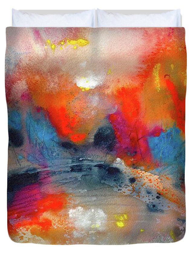 Seascape Duvet Cover featuring the painting Solstice by Francelle Theriot