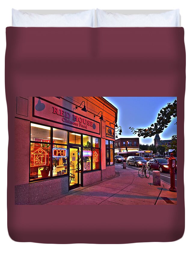 Somerville Duvet Cover featuring the photograph Somerville Red House Union Square Somerville MA by Toby McGuire