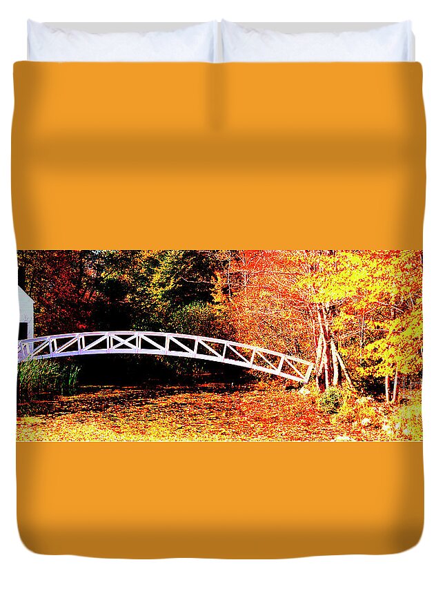 Somessville Duvet Cover featuring the photograph Somessville foot bridge Mount Desert Island Maine by Tom Jelen
