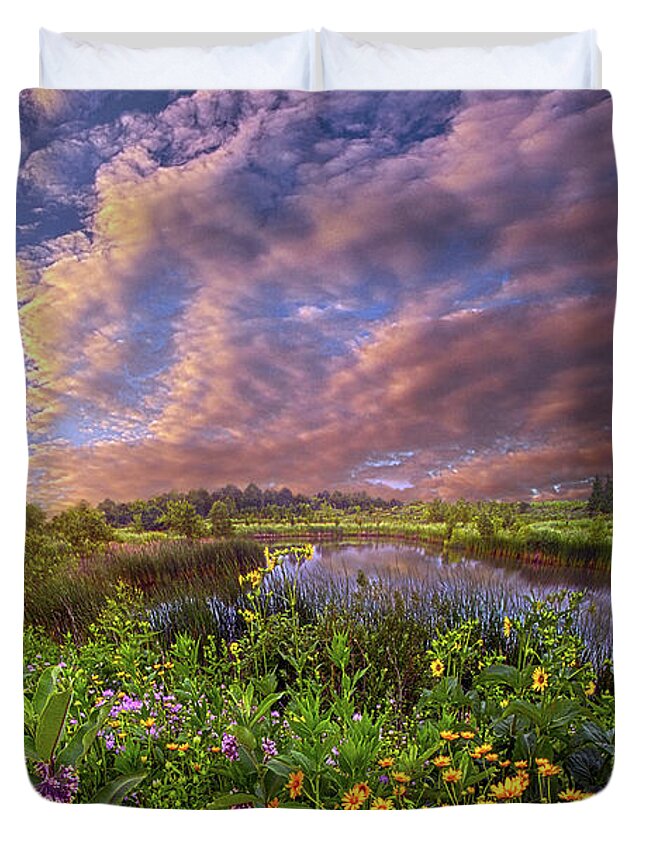 Wisconsin Horizons By Phil Koch Duvet Cover featuring the photograph Sometimes We Are In Doubt But Never In Despair by Phil Koch