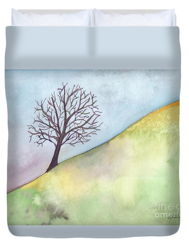 Artoffoxvox Duvet Cover featuring the painting Somewhere in California by Kristen Fox