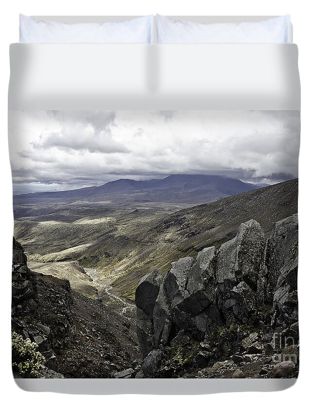 Rocks Duvet Cover featuring the photograph Somewhere in New Zealand by Yurix Sardinelly