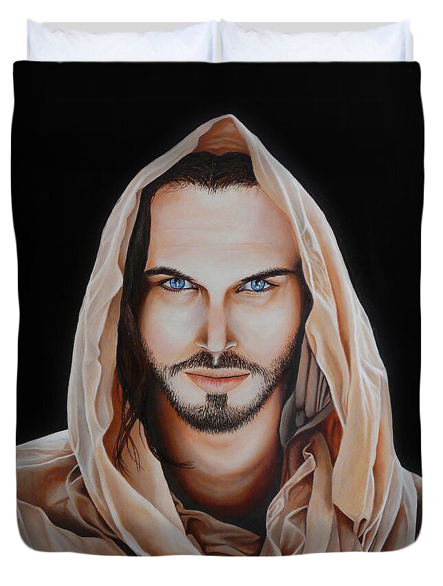 Christ Duvet Cover featuring the painting Son of Man by Vic Ritchey