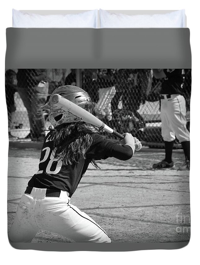 Baseball Duvet Cover featuring the photograph Son of Thor by Leah McPhail