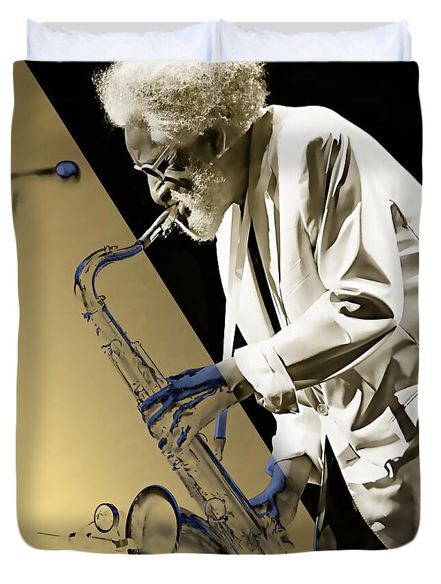 Sonny Rollins Duvet Cover featuring the mixed media Sonny Rollins Collection by Marvin Blaine