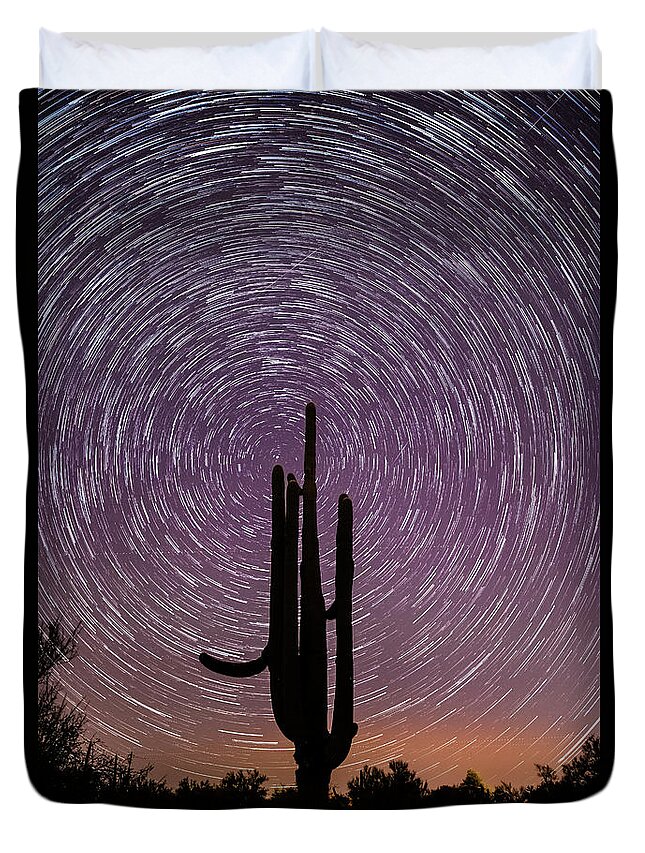 American Southwest Duvet Cover featuring the photograph Sonoran Star Trails by James Capo
