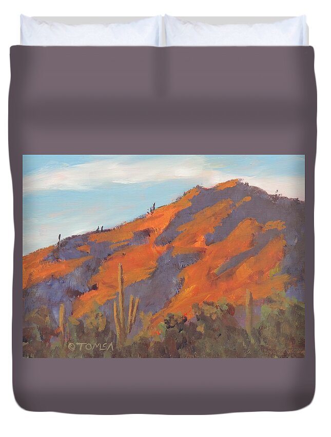 Art For Sale Duvet Cover featuring the painting Sonoran Sunset - Art by Bill Tomsa by Bill Tomsa