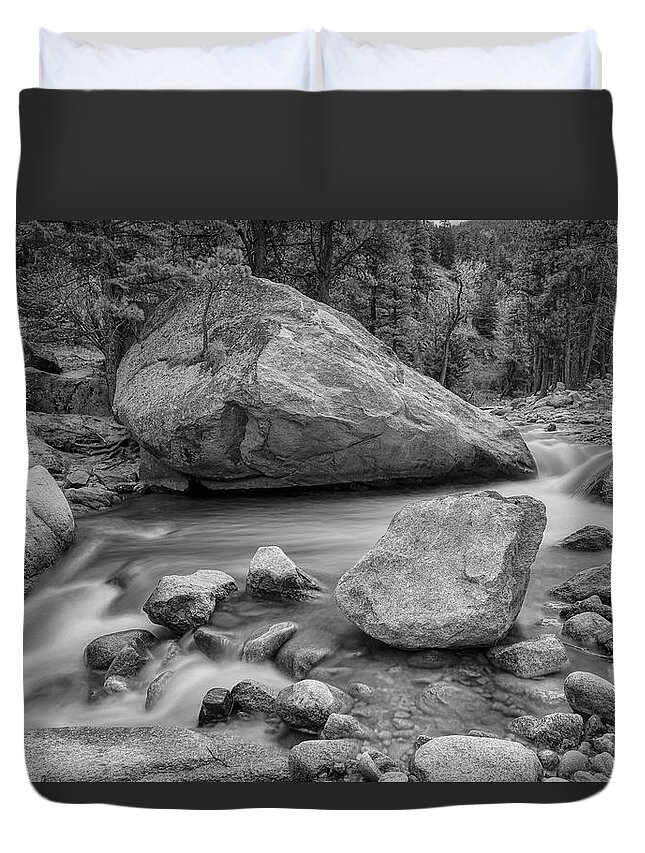 Creeks Duvet Cover featuring the photograph Soothing Colorado Monochrome Wilderness by James BO Insogna