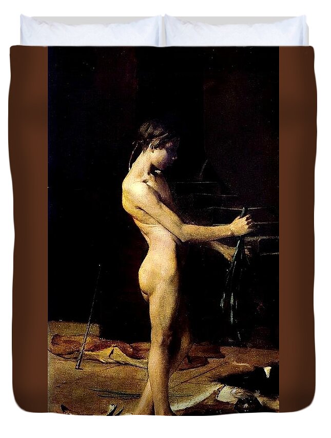 Thomas Wilmer Dewing Duvet Cover featuring the painting Sorcerers Slave by Thomas Wilmer Dewing