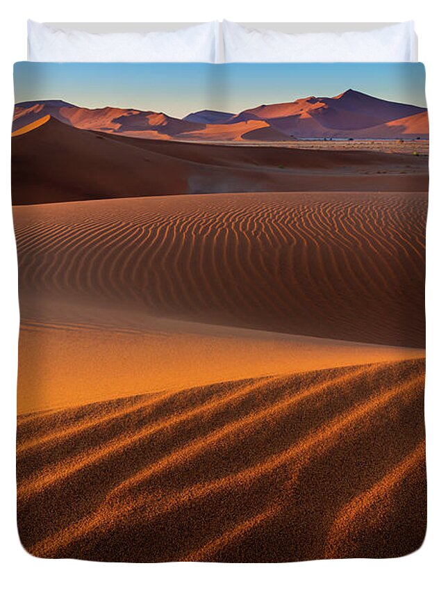 Africa Duvet Cover featuring the photograph Sossusvlei Sand Dunes by Inge Johnsson