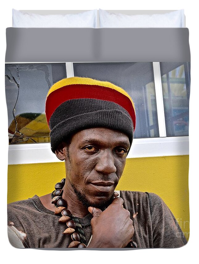 Negril Duvet Cover featuring the photograph Just a Soul Brother by Andrea Spritzer