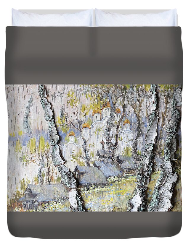 Russia Duvet Cover featuring the painting Soul of Russia by Ilya Kondrashov