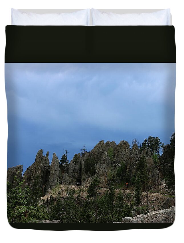 South Dakota Needles Duvet Cover featuring the photograph South Dakota Highway 87 - Needles Highway by Christiane Schulze Art And Photography