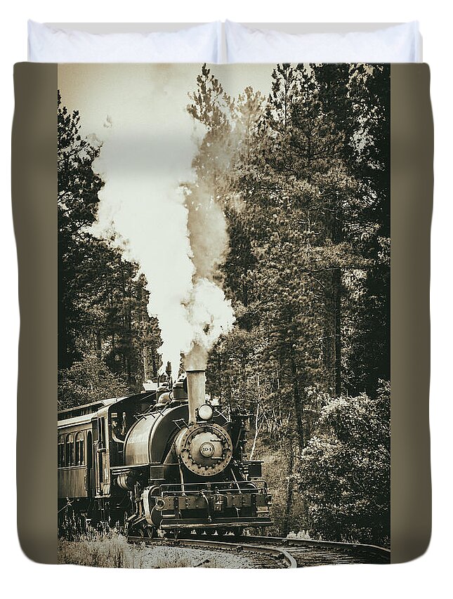Crystal Yingling Duvet Cover featuring the photograph South Dakota Iron by Ghostwinds Photography