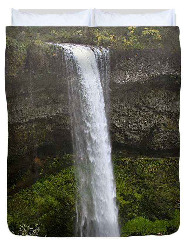 Waterfall Duvet Cover featuring the photograph South Falls of Silver Creek II by Albert Seger