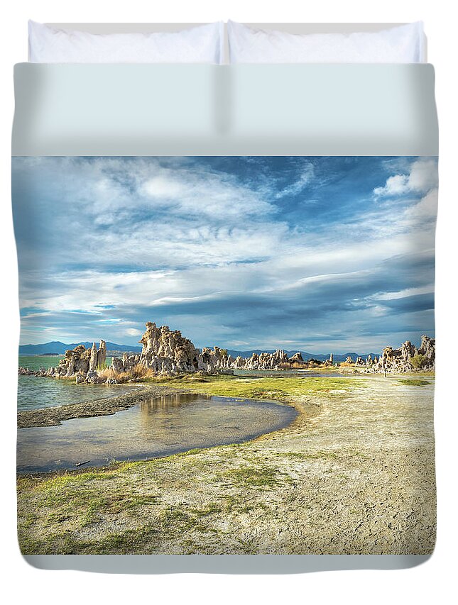 South Tufa Duvet Cover featuring the photograph South Tufa Mono Lake 4 by Michelle Joseph-Long