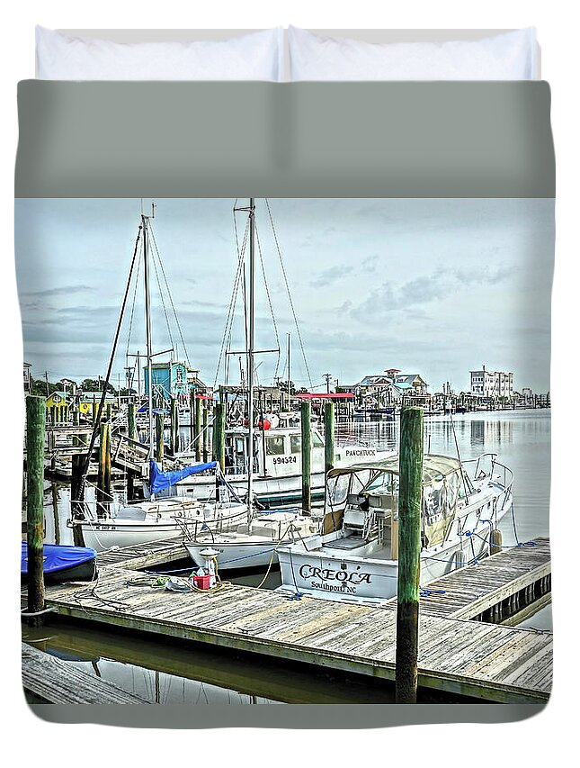 Southport Duvet Cover featuring the photograph Southport Harbor #2 by Don Margulis