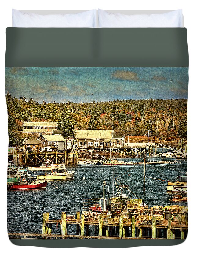 Cindi Ressler Duvet Cover featuring the photograph Southwest Harbor by Cindi Ressler