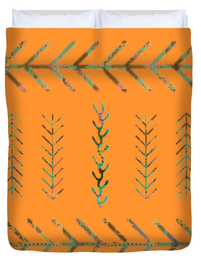 Southwest Duvet Cover featuring the painting Southwest Spring by Bonnie Bruno