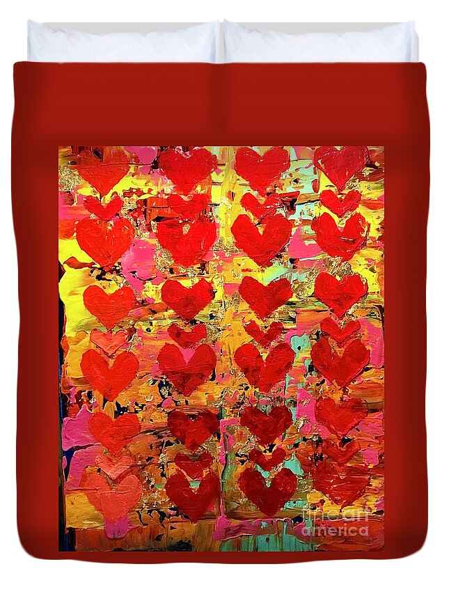 Arizona Duvet Cover featuring the painting Southwestern Love by Sherry Harradence