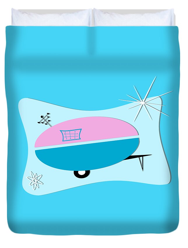 Space Age Duvet Cover featuring the photograph Space Age Camper by Patricia Montgomery