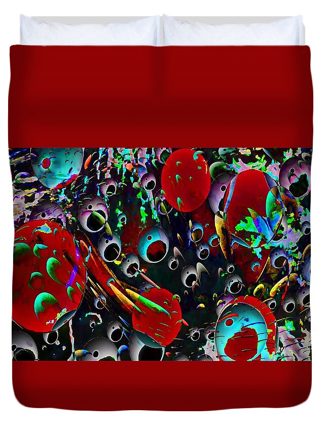Space Debris Abstract Duvet Cover featuring the digital art Space Debris Abstract by Mike Breau