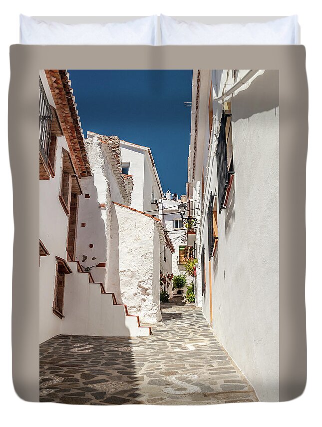 Andalucia Duvet Cover featuring the photograph Spanish Street 1 by Geoff Smith