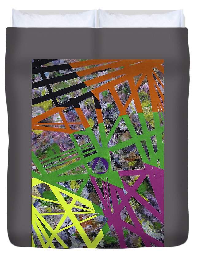 Abstract Duvet Cover featuring the painting Spankie Walnuts by Julius Hannah
