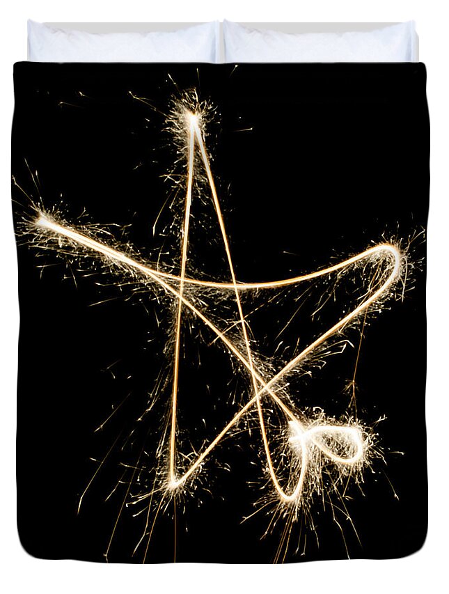 Long Exposure Duvet Cover featuring the photograph Sparkling Star by Helen Jackson