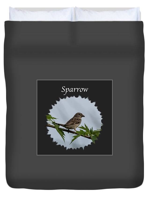 Sparrow Duvet Cover featuring the photograph Sparrow  by Holden The Moment