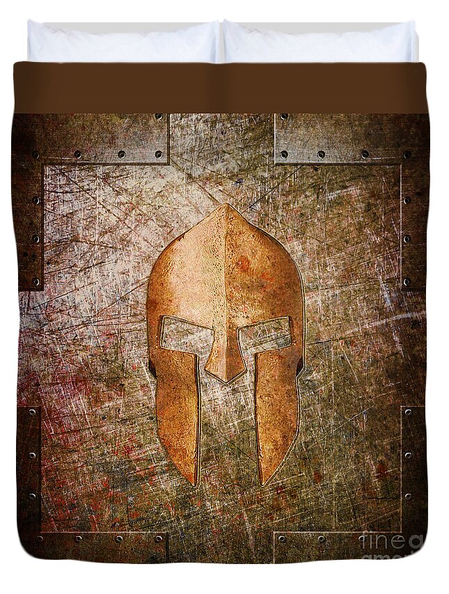 Sparta Duvet Cover featuring the digital art Sparta by Fred Ber