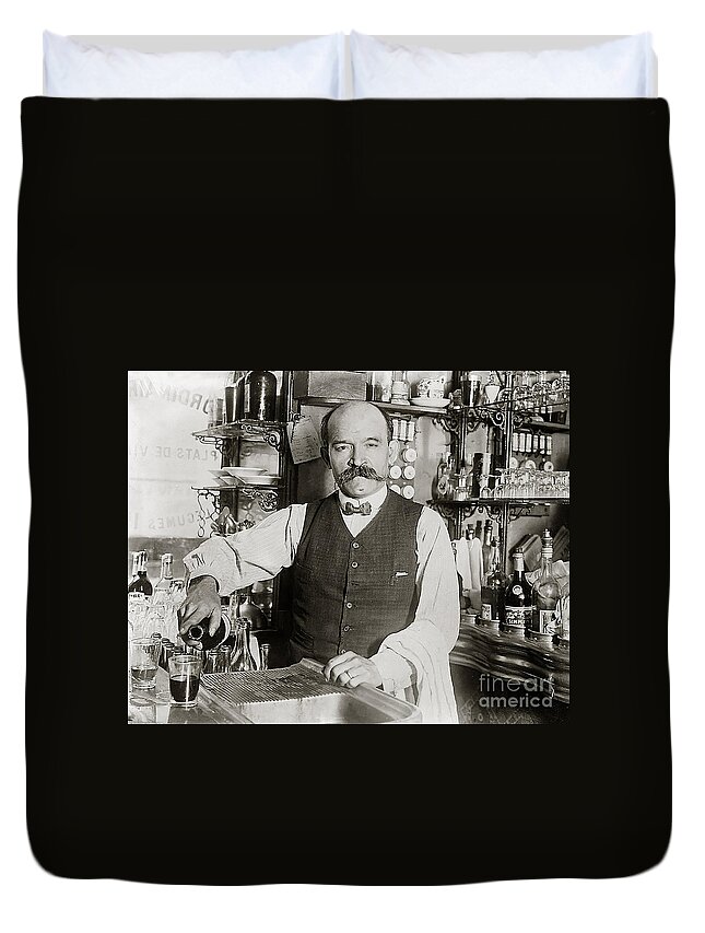 Prohibition Duvet Cover featuring the photograph Speakeasy Bartender by Jon Neidert