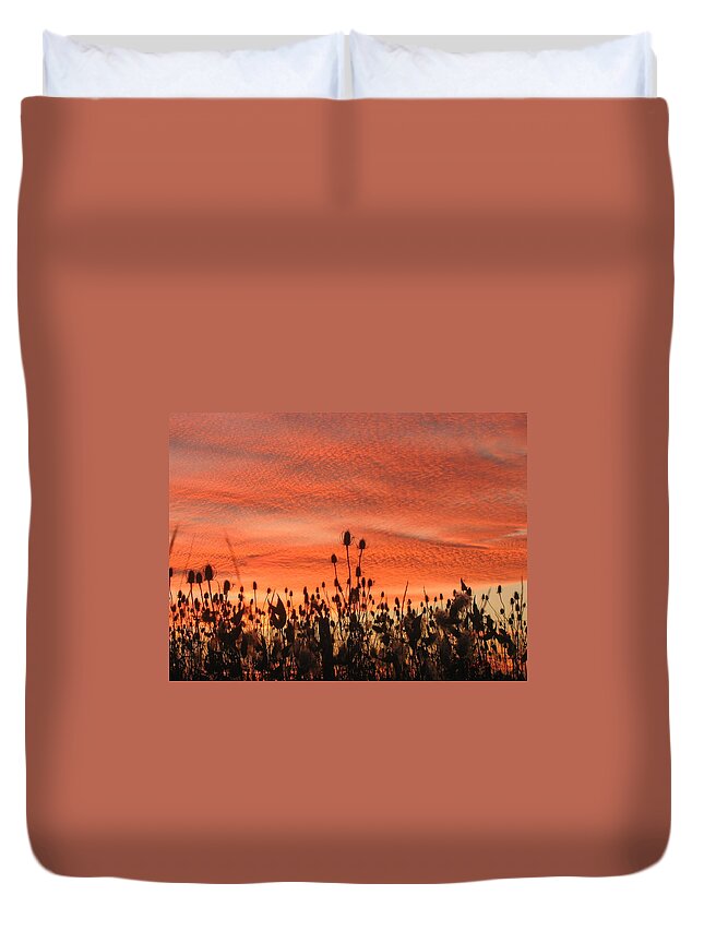 Sky On Fire Duvet Cover featuring the photograph Sky On Fire by Maciek Froncisz