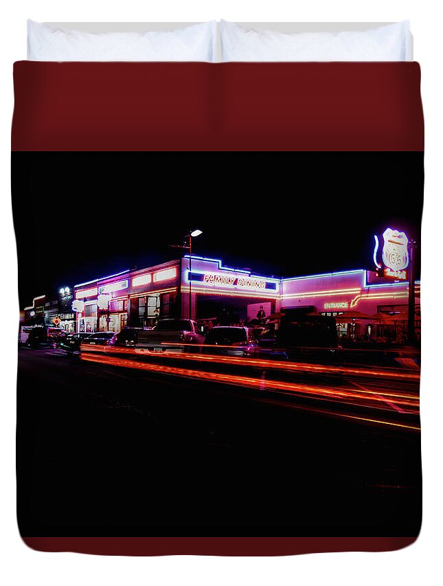 Photo Duvet Cover featuring the photograph Speeding' Down Route 66 by Richard Gehlbach