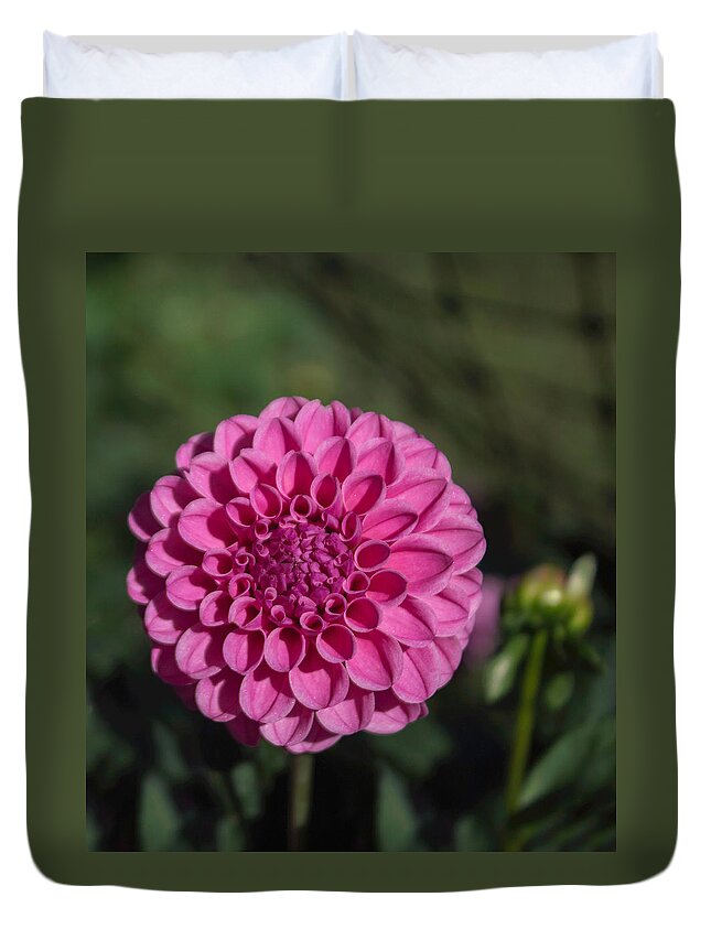 Florals Duvet Cover featuring the photograph Spellbreaker Rasberry by Arlene Carmel
