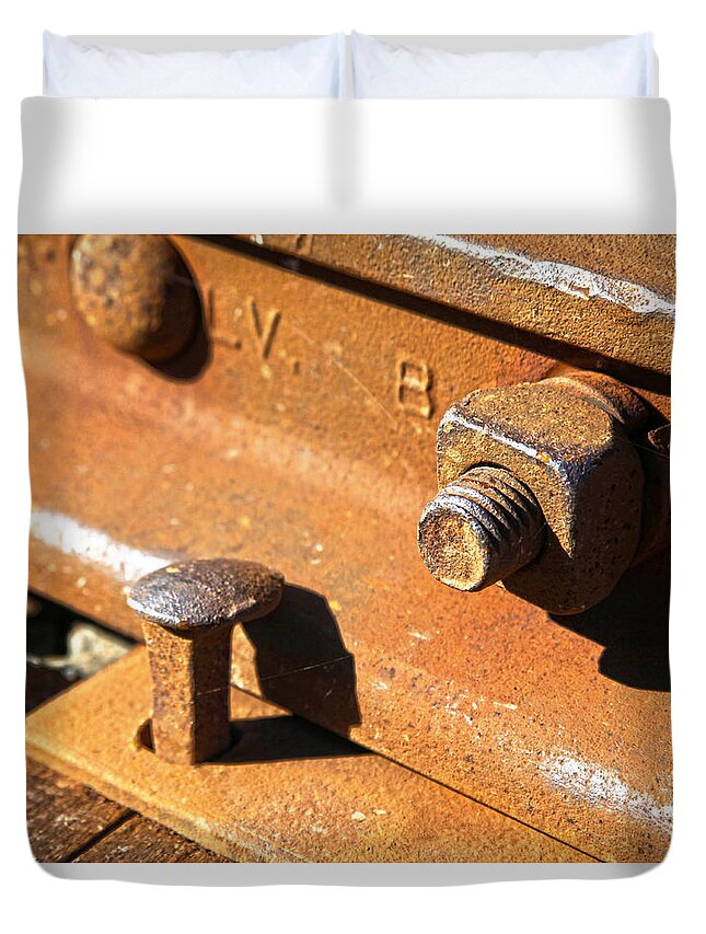 Railroad Duvet Cover featuring the photograph Spike by Robert Och
