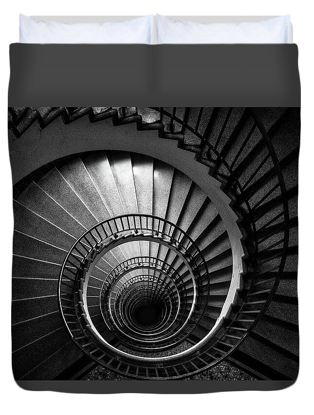 Ljubljana Duvet Cover featuring the photograph Spiral Staircase by Stuart Litoff