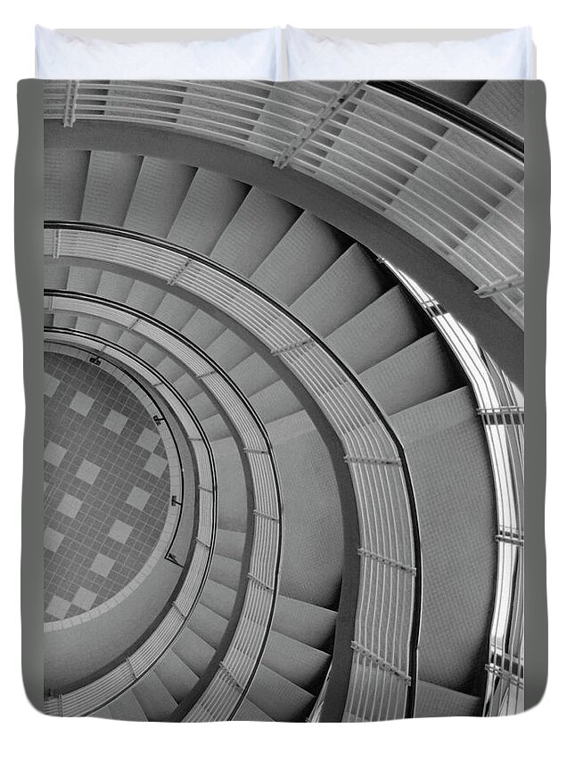 Stairs Duvet Cover featuring the photograph Spiraling Down by Tara Lynn