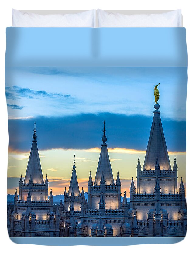  Duvet Cover featuring the photograph Spires by Dustin LeFevre