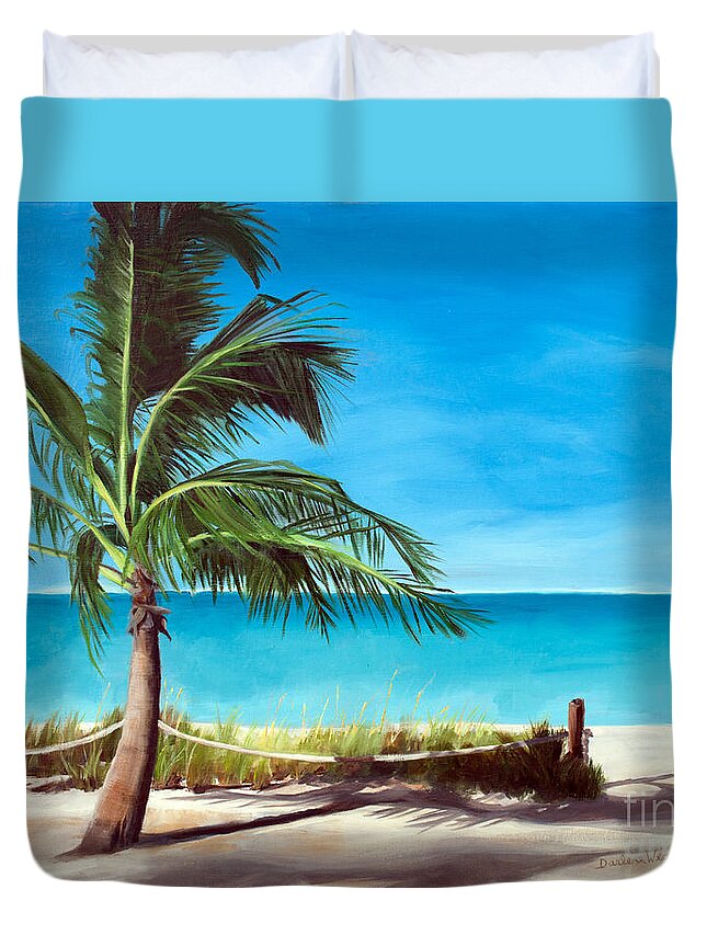 Gulf Of Mexico Duvet Cover featuring the painting Spirit Healer by Darlene Weaver