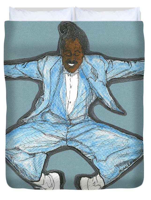 Cab Calloway Duvet Cover featuring the mixed media Spirit of Cab Calloway by Michelle Gilmore